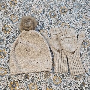 Madewell Cozy Knit Beanie and Glove Set